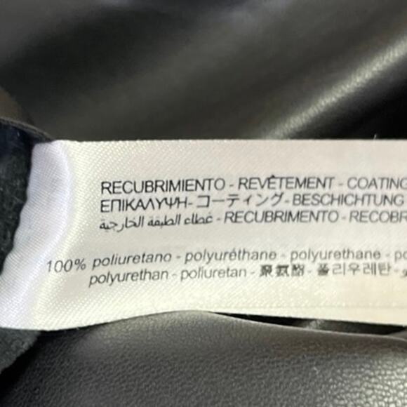 Zara Women's Black Faux Vegan Leather High Waist Straight Ankle Trousers Pants 6 - Picture 6 of 6